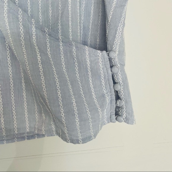 Madewell Striped Flutter-Sleeve Cross-Back Top NWT - Picture 6 of 15